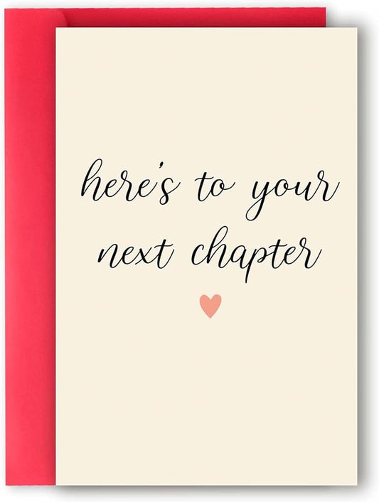Funny New Chapter Card for Men Women - Congratulation, Leaving, Retirement, Goodbye Card for Friend Him Her