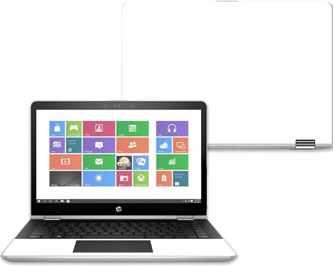 MightySkins Skin Compatible with HP Pavilion x360 15" (2017) - Solid White | Protective, Durable, and Unique Vinyl Decal wrap Cover | Easy to Apply, Remove, and Change Styles | Made in The USA