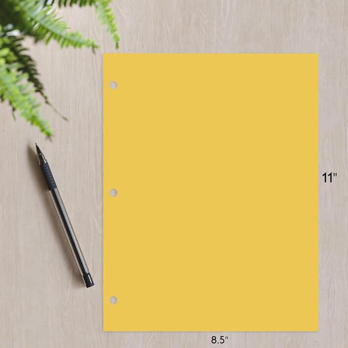 Copy And Printing Color Paper, 20 Lb. 3 Hole Punch 500 Sheets Per Ream. (Gold)