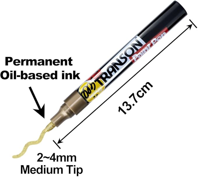 TRANSON 4 Colors Paint Markers for Fabric Rock Craft Diy Painting Medium Tip Oil Based Waterproof