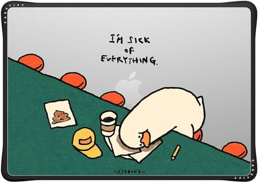 CASETiFY Impact MacBook Air 15" (2023/2024) Case [Enhanced Protective Corner Design/Ventilation Cutouts/Anti-Slip Grip] - I'm Sick of Everything - Clear Black