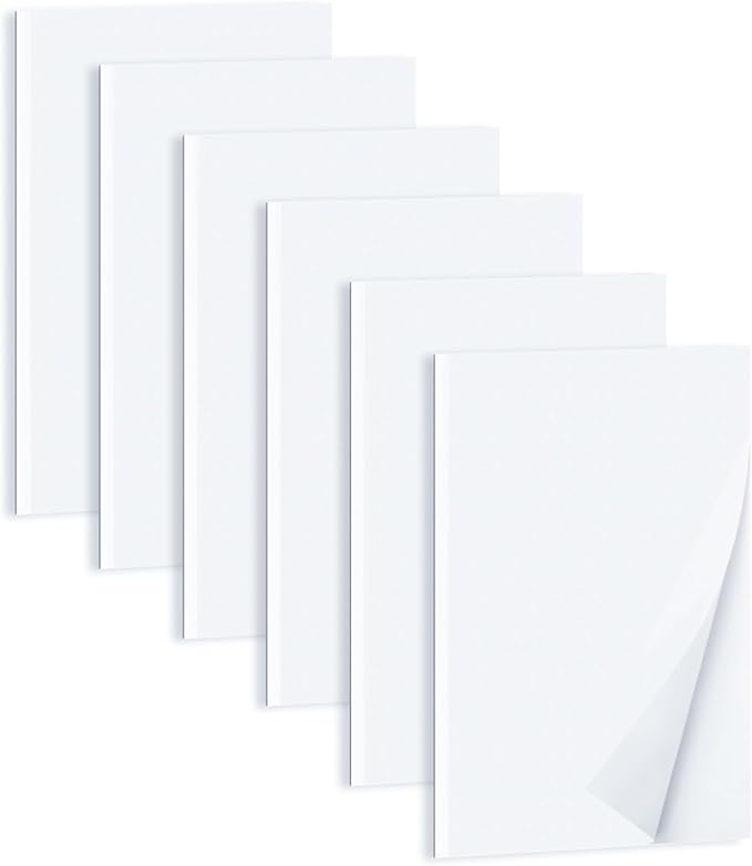 6 Pack Note Pads Memo Pads Small Notepad 50 Sheets 4X6 note pad Scratch Pads for Writing Blank Scratch Pads (6)