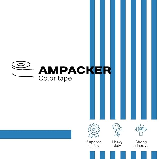 Heavy Duty Packaging Color Tape for Shipping,Packing and Moving 2" Wide x 2.0 Mil Thick -110 Yrd Roll -Acrylic Adhesive Tape for Box Sealing. (6 Rolls, Red, 2" Wide x 110 yds)