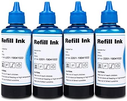 Cyan Regular Refilled Ink kit for T254 T252XL120-BCS T252XL220 T252XL320 T252XL420 Workforce WF-7710 WF-7720 WF-7210 WF-3630 WF-7620 WF-7610 WF-3640 WF-3620, for Refillable Cartridges or CISS