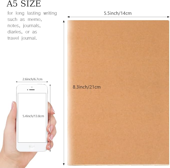 30 Pack A5 Blank Journal Notebook for Travelers, Student Gifts Office and School Supplies, Writing Journal Sketchbook Subject Notebooks Travel Journals Bulk, Kraft Paper, 80 Pages, 40 Sheets, 8.3x5.5