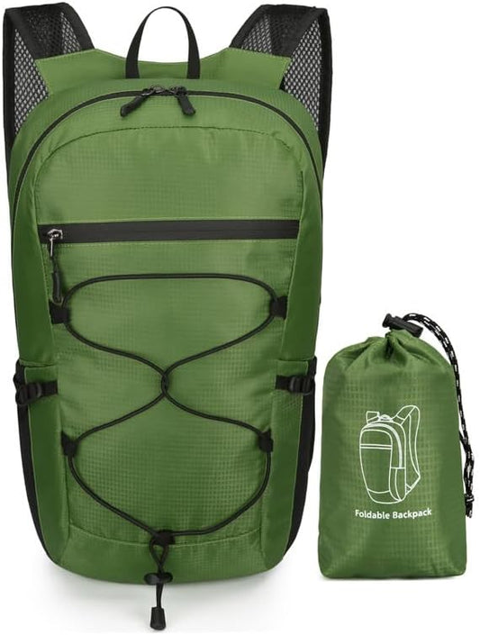 Scotry Lightweight Packable Mesh Strap Travel Backpack, Water Resistant Man Women Foldable Daypack for Outdoor Vacations (Green)