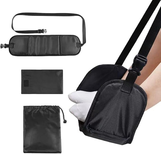 Upgraded Foot Hammock for Plane Travel-Memory Foam Airplane Foot Hammock to Relax Your Feet, Portable Adjustable Airplane Foot Rest, No Clashing Foot Rest for Air Travel with Comfortable Support Plate