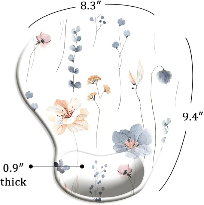 Ergonomic Mouse Pad with Wrist Support and Coaster,Mouse Pads with Non-Slip PU Base for Home Office Working Studying Easy Typing & Pain Relief Beautiful Plants