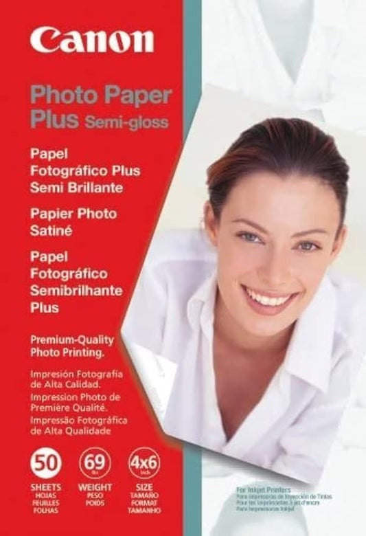 Canon Photo Paper Plus Semi-Gloss, 4 x 6 Inches, 50 Sheets (1686B014)