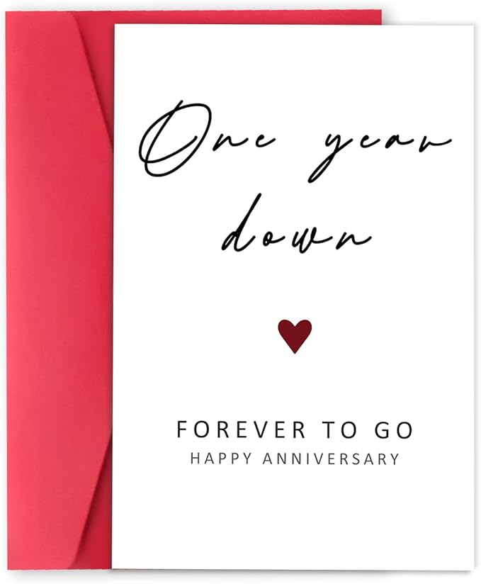 Happy 1st Anniversary Card, Funny 1 Year Anniversary Card, 1st Wedding Anniversary Card for Wife Husband, One Year Card for Girlfriend Boyfriend
