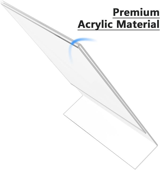 MaxGear Acrylic Sign Holder 8.5 X 11 inches Slant Back Sign Holder Clear Sign Display Holder Plastic Display Stands Table Sign Display Holder for Office, Home, Store, Restaurant - Vertical, 18 Pack