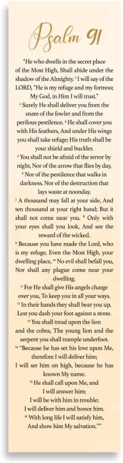 Bible Verse Psalm 91 (2"X8") Christian Bookmarks, Christian Bookmark, Page Marker Divider, Christian Gifts for Men Woman Father Mother Faith Hope Encouragement (Pack of 4)