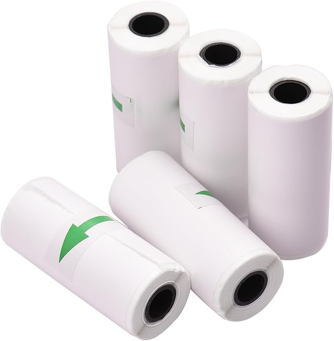 Mini Printer Paper, HD Picture Sticker Paper Thermal Paper with Clear and Convenient Printing Design for Small Ticket Machine Peripage Poooli Paperang etc (Adheisve)