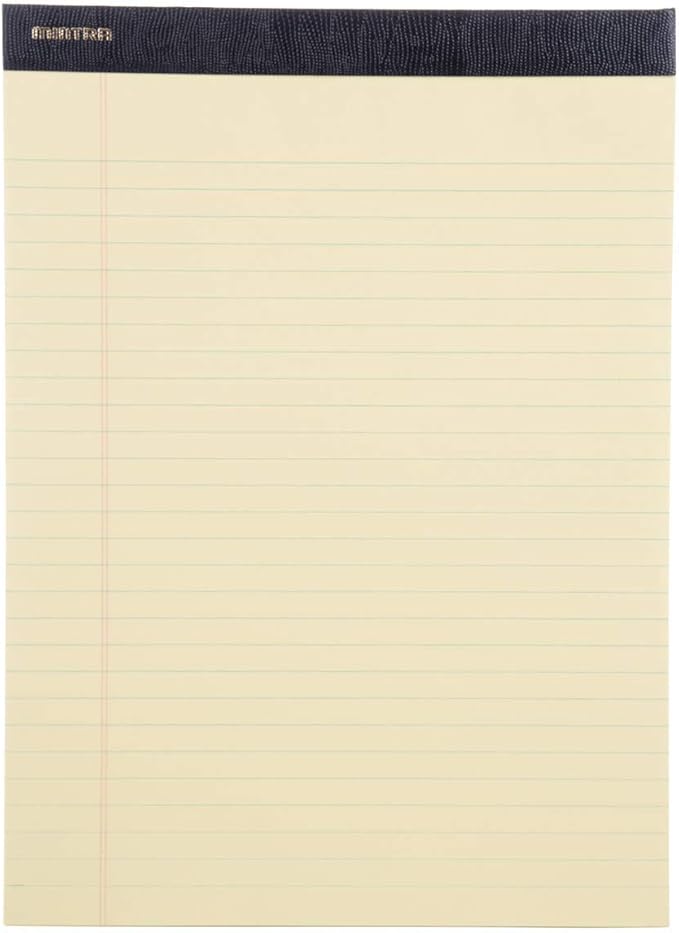 Mintra Office Legal Pads - ((PREMIUM CANARY 6pk, 8.5in x 11in, WIDE RULED)) - 50 Sheets per Notepad, Micro perforated Writing Pad, Notebook Paper for School, College, Office, Professional