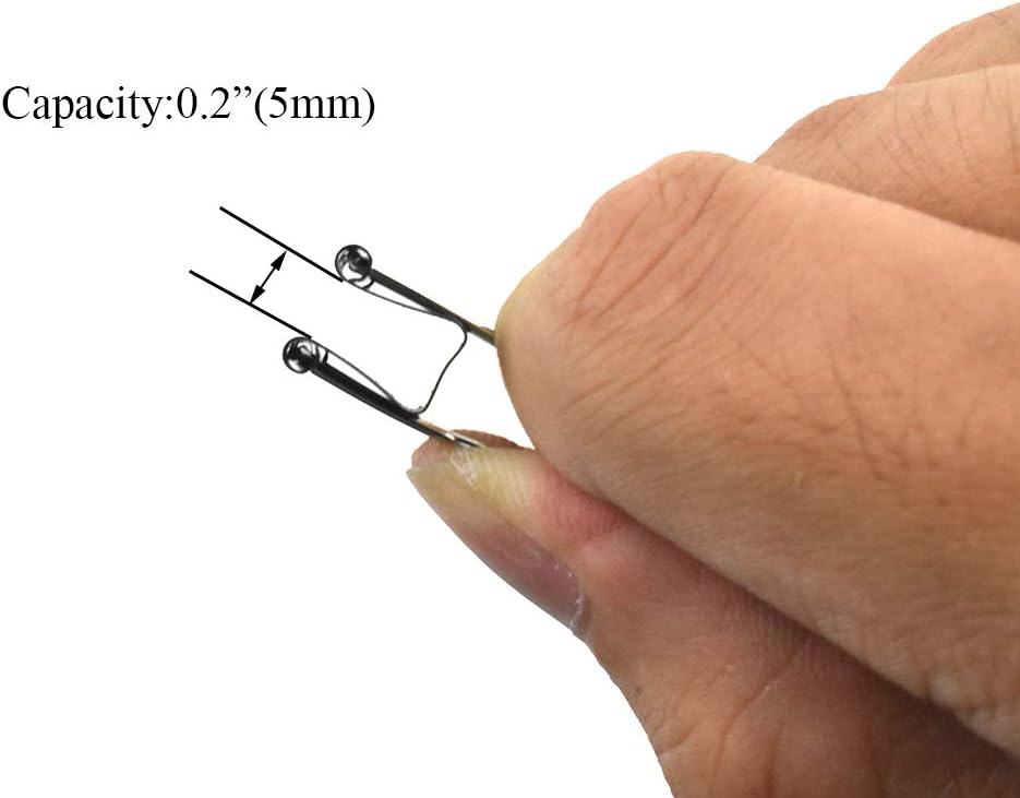 HAHIYO Binder Clips Paper Clamps Spring Steel Sturdy Mini 0.59 inches Width 0.2 Inch Capacity No Sharp Edges Heavy Duty Tight Grip Reusable Black Metal Bright Finish for Home Office School 100 Pack