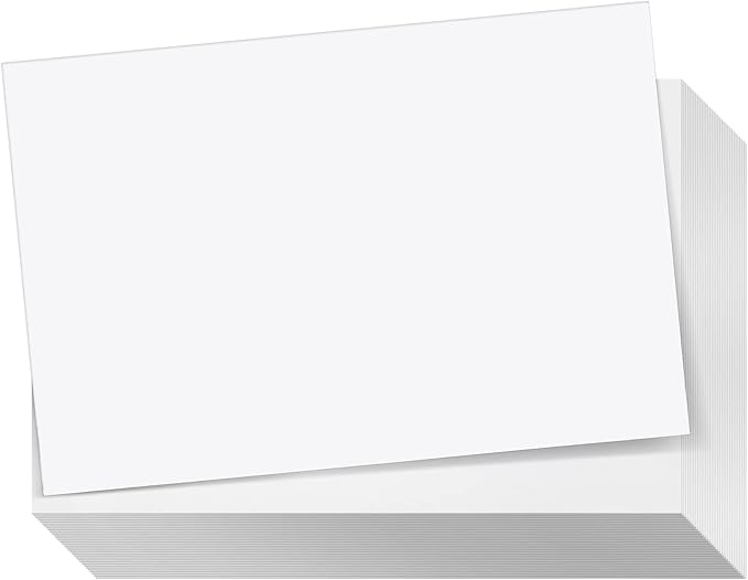 200 Pack White 300 GSM / 110 lb Thick Cardstock Paper - Blank Heavyweight Wedding Invitation Cards for Printing, Flashcards, Postcards - 4x6 inch