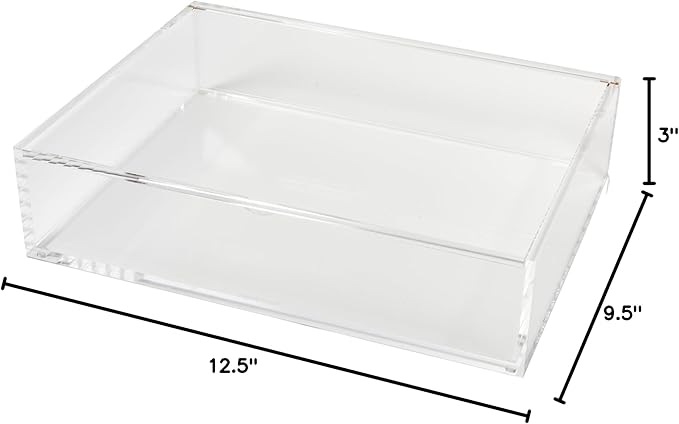 russell+hazel Large Acrylic Flip Box, 12.5” x 6.5”, Desktop Organization, Clear, 1 Count, 98148