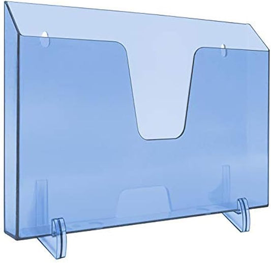 Acrimet Pocket File Holder Horizontal Design Brochure Display (for Wall Mount or Countertop Use) (Removable Supports Included) (Letter Size) (Clear Blue Color)