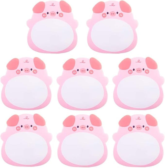 8 Packs Kawaii Piggy Sticky Notes, Aesthetic Sticky Notes Set, Cartoon Inspirational Sticky Notes, Animals Shape Markers, Cute Anime Sticky Note Tabs for Office School Creative Gifts