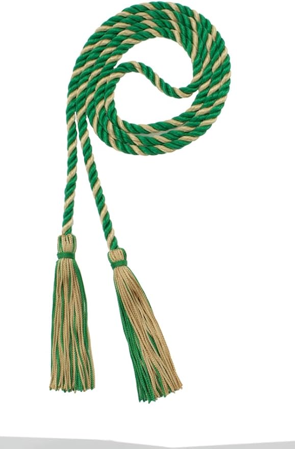 Tassel Depot Graduation Honor Cord - Kelly/OLDGOLD - Every School Color Available - Made in USA