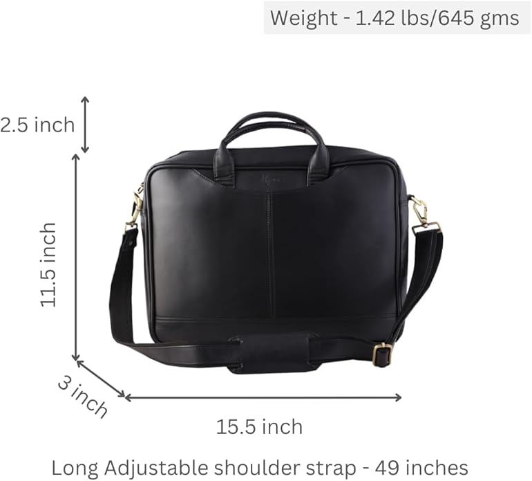 Mysa Vegan Leather Vintage Messenger Crossbody Shoulder Briefcase Bag for Office Work Fit 14.5" Computer Laptop for Men Women