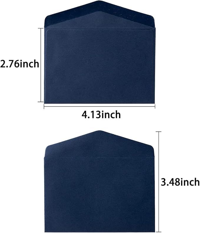 120 Pack Mini Envelopes Small Envelopes Self-Adhesive Kraft Paper Tiny Pockets for Business Cards Christmas Holiday Small Gift Cards Invitations Cards(4.13"×2.76") (Navy Blue)