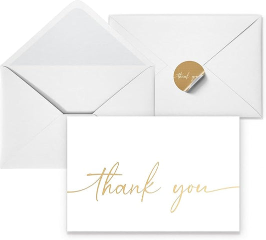 Thank You Card | Matte Gold Foil 20 Pack