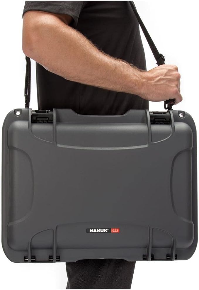 Nanuk 923 Waterproof Hard Case with Laptop Insert Kit and Incorporated TSA Approved Travel Lock Latches - Graphite Medium Series