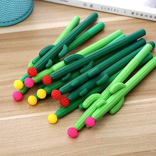 Aimyoo Pack of 30 Cactus Shaped Ballpoint Black 0.5mm Gel Ink Rollerball Pen for School Home Office