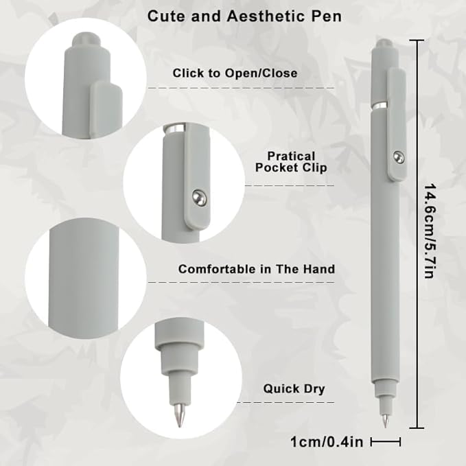 RIANCY Gel Pens, pens 5pcs 0.5mm Quick Dry black Ink Pens Fine Point Smooth Writing Pen High-End Series Pens Ballpoint for School Office Home Supplies, Gifts for Women and Men