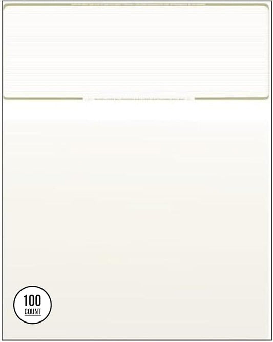 Compuchecks Top Blank Check Paper - 100 Pack, Quick-Books & Laser Printer Compatible - Security Business Checks with Voucher - 8.5" x 11" Gold Pinstripe