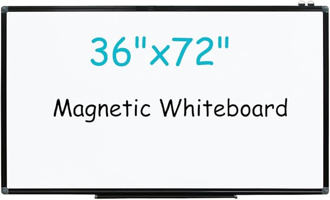 XIWODE Large Magnetic Dry Erase Board，Whiteboard for Wall, 36 x 72 inches, Whiteboard Marker Board Writing Board，Black Aluminum Frame, Durable,Whiteboard for Home School & Office