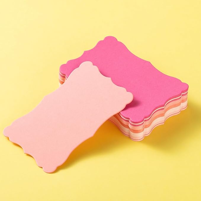 120 Pieces Small Mini Business Cards Vintage Assorted Colors Blank Note Gift for Business Cards, Gift (5 PInk-Red)