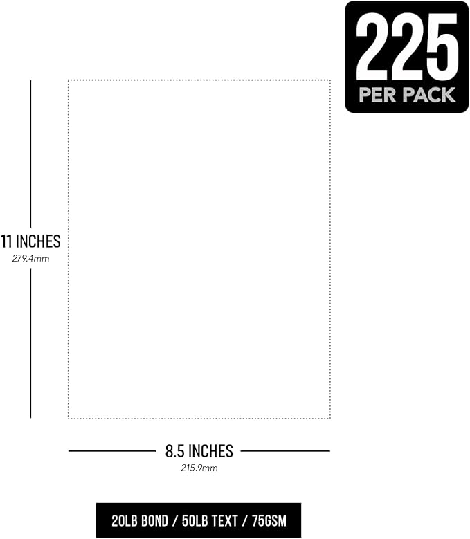 Assorted Pastel Colored Paper – Assortment of 9 Colors for Arts and Crafts, Invitations, Flyers, Posters, Decorations | Regular 20lb Bond (75gsm) | 8.5" x 11" | 25 Each Color (225 Sheets Total)