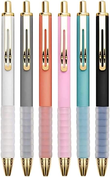 Pens, Pens Fine Point Smooth Writing Pens, Personalized Ballpoint Pens Bulk, Flair Colorful Pens, Black Ink 1.0 mm Journaling Pen, Office Supplies for Women & Men, Note Taking(6-pack)