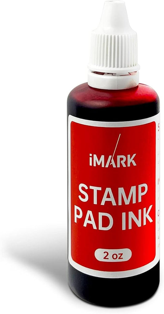 iMARK Premium Refill Ink for Self-Inking Stamps, Daters and Stamp Pads (2 oz, Red)