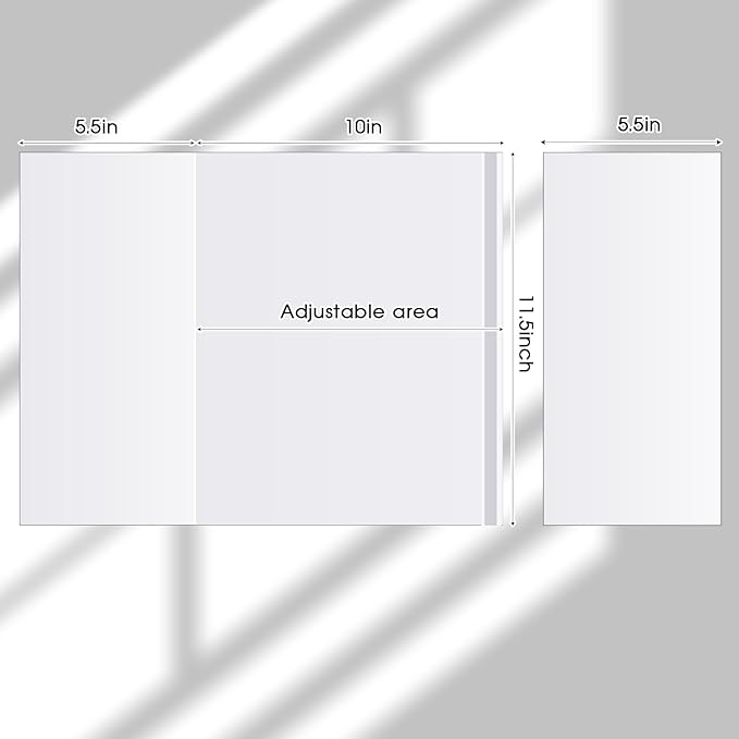 ReliThick 100 Pack Adjustable Clear Book Cover for Book with 8.75 x 15, Plastic Waterproof Sleeve for Paperback, with Self Adhesive Closure, Against Dust, Wear Protector(Clear)