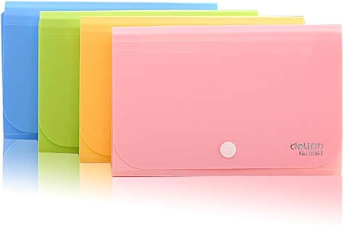 Expanding File Folder, Subdivision Accordion File Folder Mini Organizer PP Wallet for Cards,Coupons,Receipt,Tax Item or Changes,7x4.5 Inches,12 Pockets with Tabs and Check Case(Set 4)
