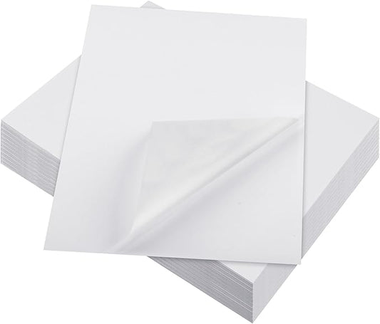 Washi Paper Sticker Paper White Printable Multipurpose Copy Paper Inkjet Printer Compatible Full Sheet Letter Size Labels