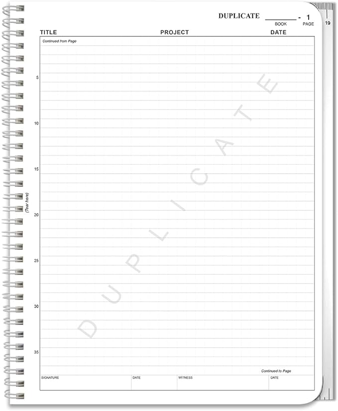 BookFactory Carbonless Lab Notebook (Scientific Grid Format) - Contains Carbon Copies 8.5" x 11", 25 Sets of Pages, 50 Sheets Total - Duplicator [Wire-O Bound] (LAB-025-WTG-D)
