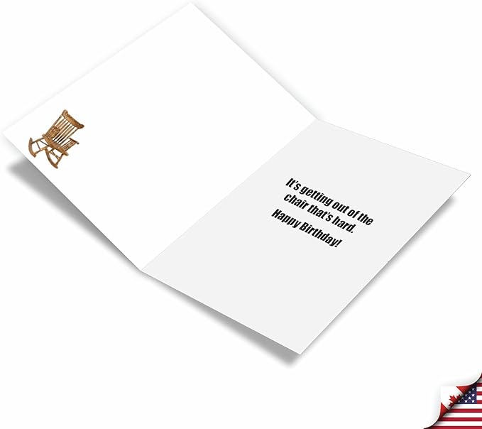 NobleWorks Humorous Birthday Greeting Card with 5 x 7 Inch Envelope (1 Card) BdayOut Of The Chair C8222BDG