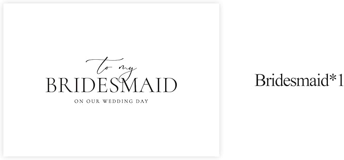 Bridesmaid Proposal Card with Envelope, To My Bridesmaid On Our Wedding Day Cards.（Bridesmaid A）