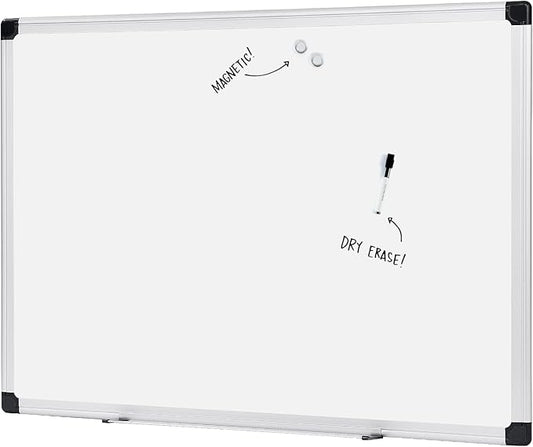 Amazon Basics Magnetic Dry Erase Whiteboard, 36 x 48-Inch, Aluminum Frame, Silver/White