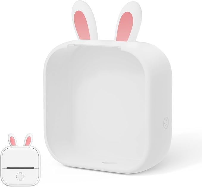 Phomemo T02 Protective Case White- Compatible with T02 Mini Printer, Adorably Unique Design Flexible Protective Case for Gift