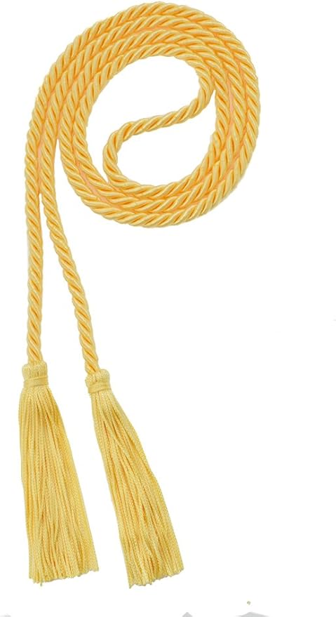 Tassel Depot Graduation Honor Cord - Maize - Every School Color Available - Made in USA