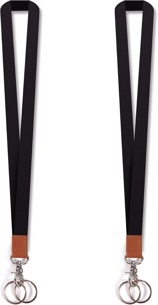 XCHIN Lanyards for Keys-2 Packs, Black Keychain Long Lanyard for Women Men, Cute Neck Lanyard for ID Badges Wallet