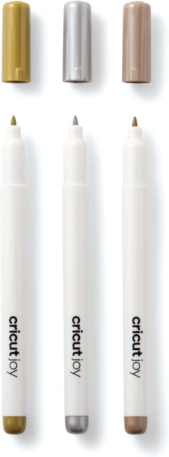 Cricut Joy Permanent Metallic Markers 1.0 mm, Gold/Silver/Copper (3 ct), Multicolor