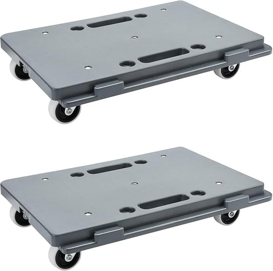 Furniture Dolly,Furniture Movers Dollys with Wheels,16in-11in 500lbs Capacity,Moving Dolly 4 Wheels Heavy Duty,4 Wheels Small Flat Dolly, 2 Pack, Light Gray