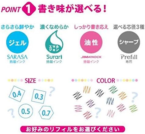 Zebra BRNJK5BL Ballpoint Pen Refill, Sarasa, NJK-0.5 Lead, Blue, 10 Pens