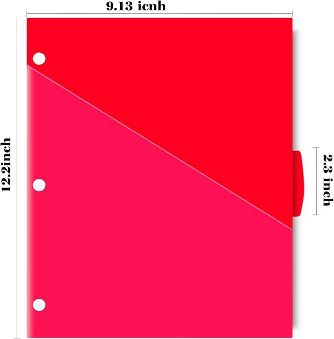 INFUN Plastic 5-Tab Binder Dividers with 2 Clear Pockets - 6 Sets, 30 pcs Multicolor Pocket Dividers with 3 Holes for 3 Ring Binders,Total 30 Tabs